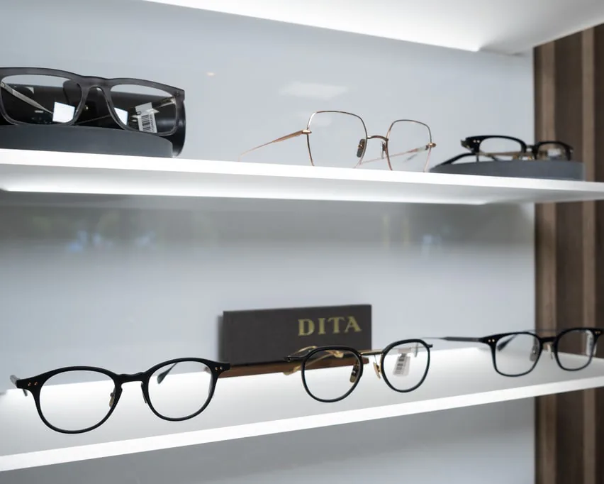 DITA frames on the practice display shelves