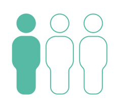 Three figures, one highlighted