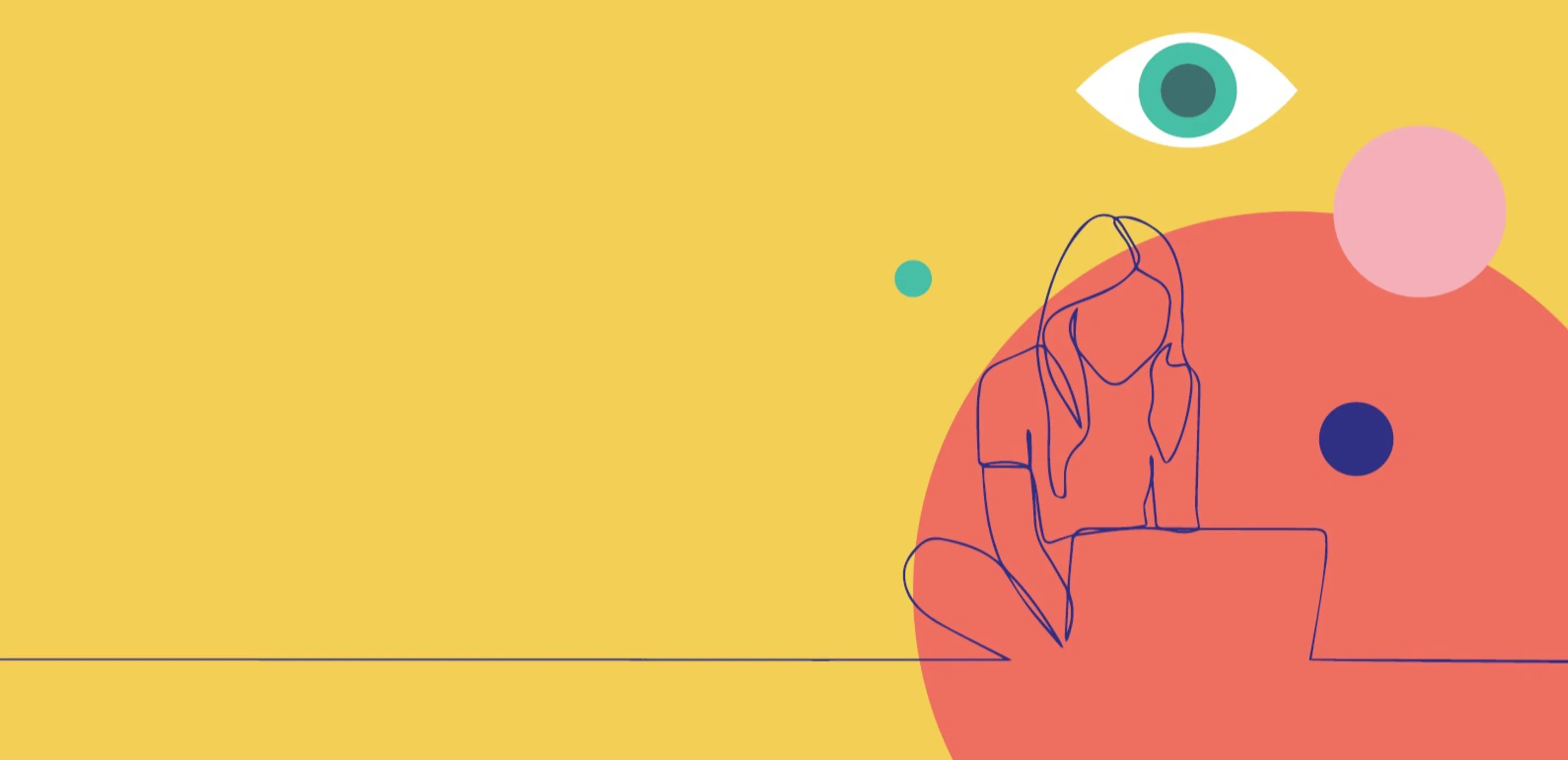 An illustration of a person having their eyes examined