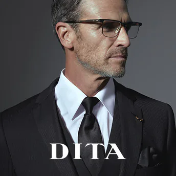 A man wearing DITA glasses