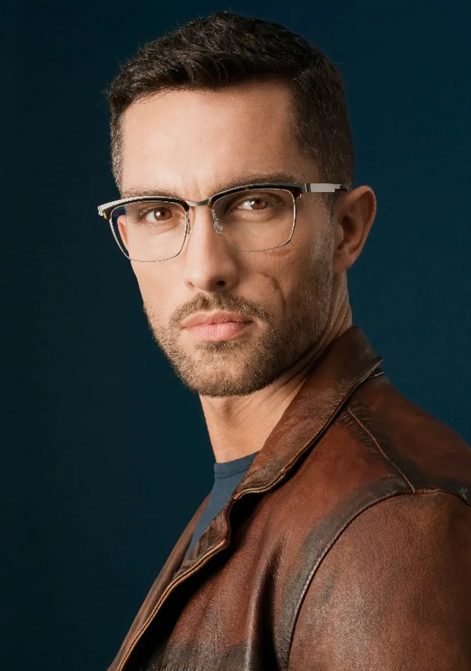 A man wearing Lindberg glasses