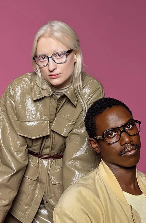 Two models wearing Stepper glasses
