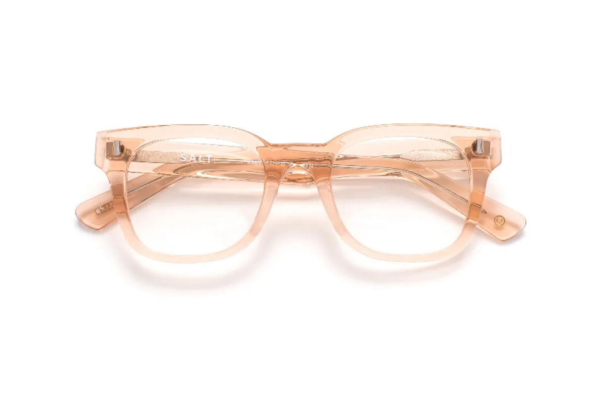 SALT glasses in a pale peach acetate